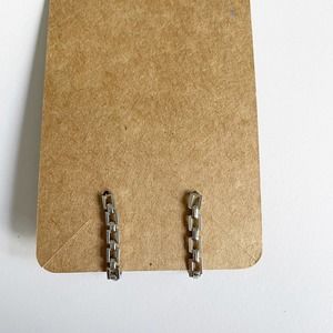 Silver-tone Chunky Chain Loop Earrings